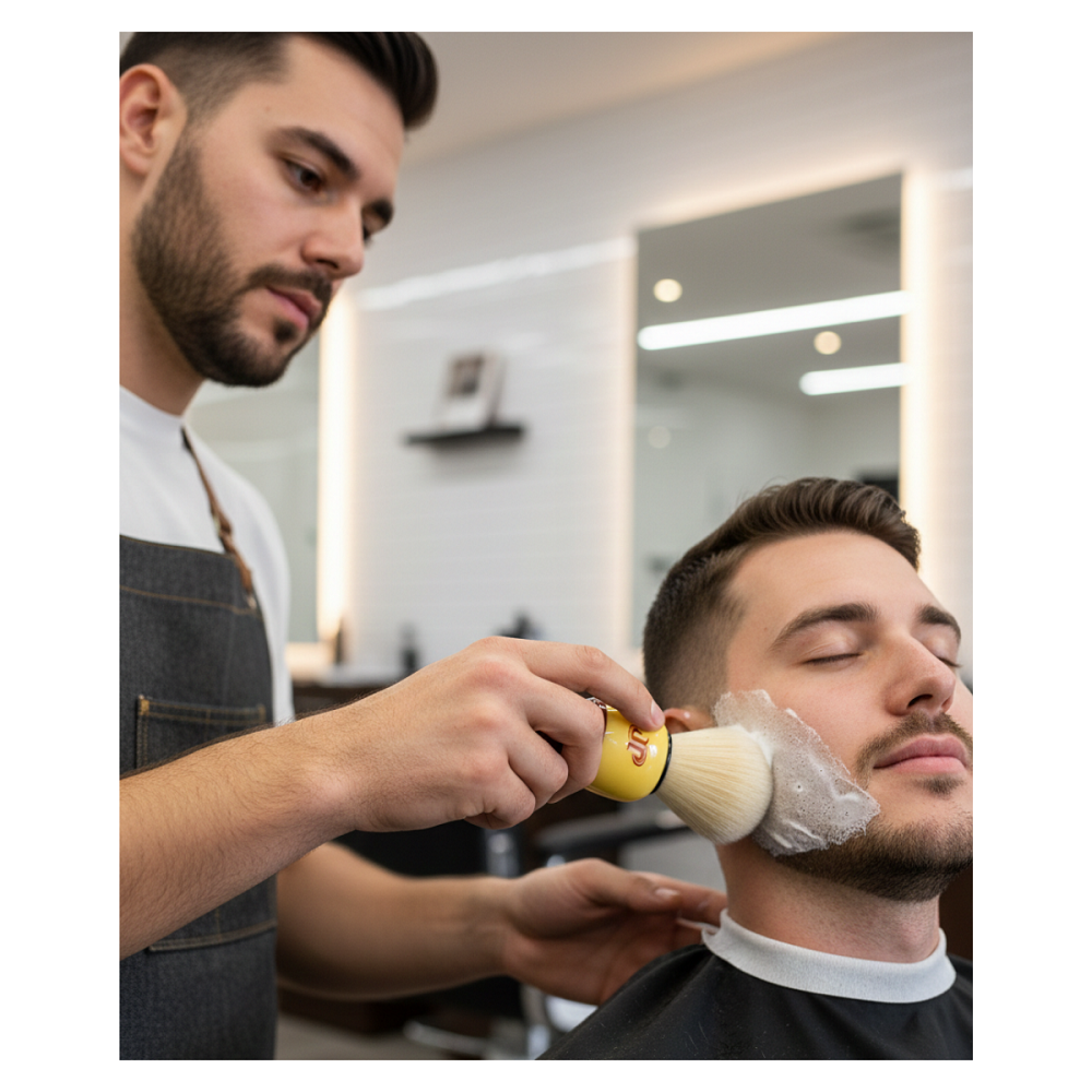 Pack 12 Brochas Hisopo De Madera Para Barba - Peluquería Barbería-3