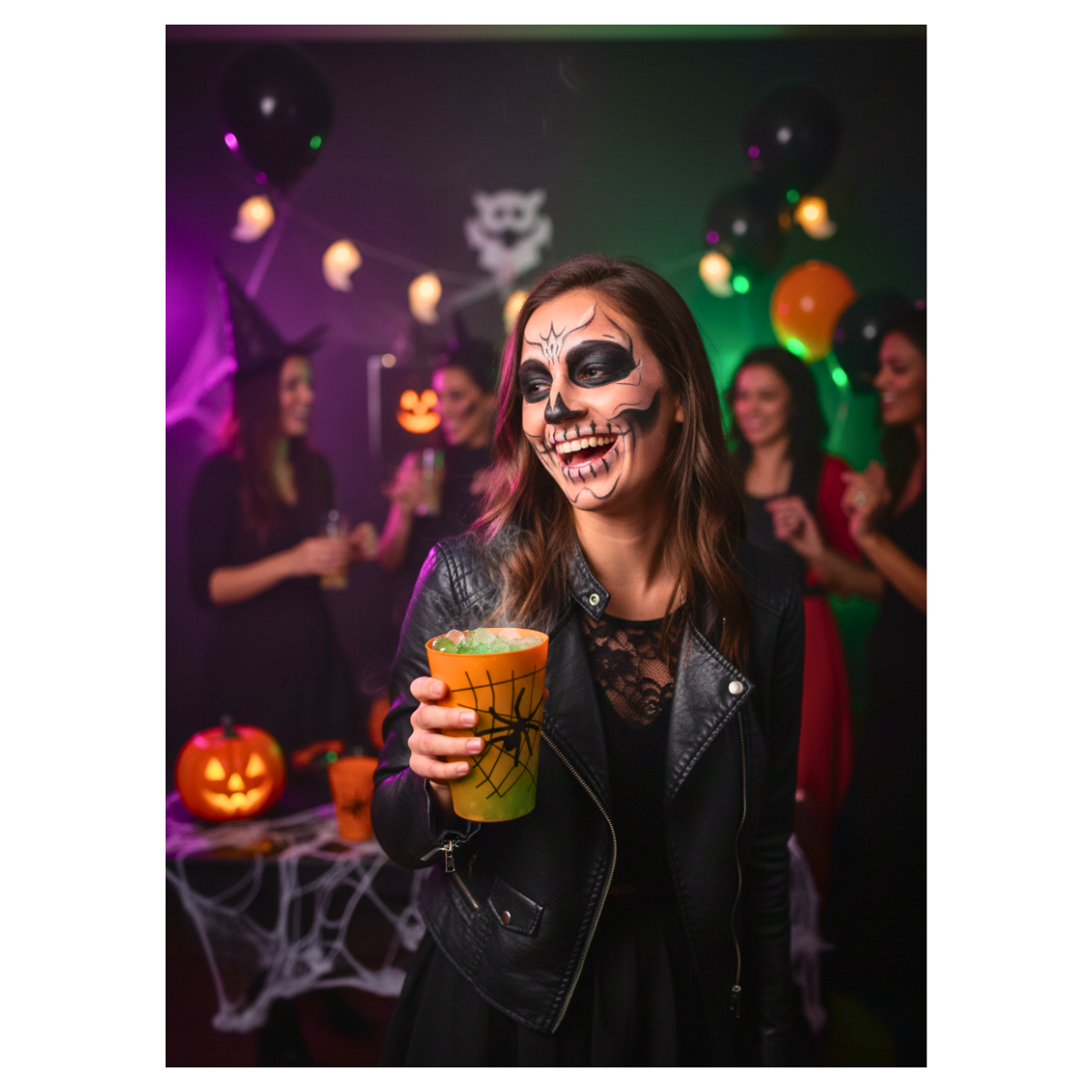 Pack 6 Vasos Plástico Telaraña / Calabaza Halloween 2025-2