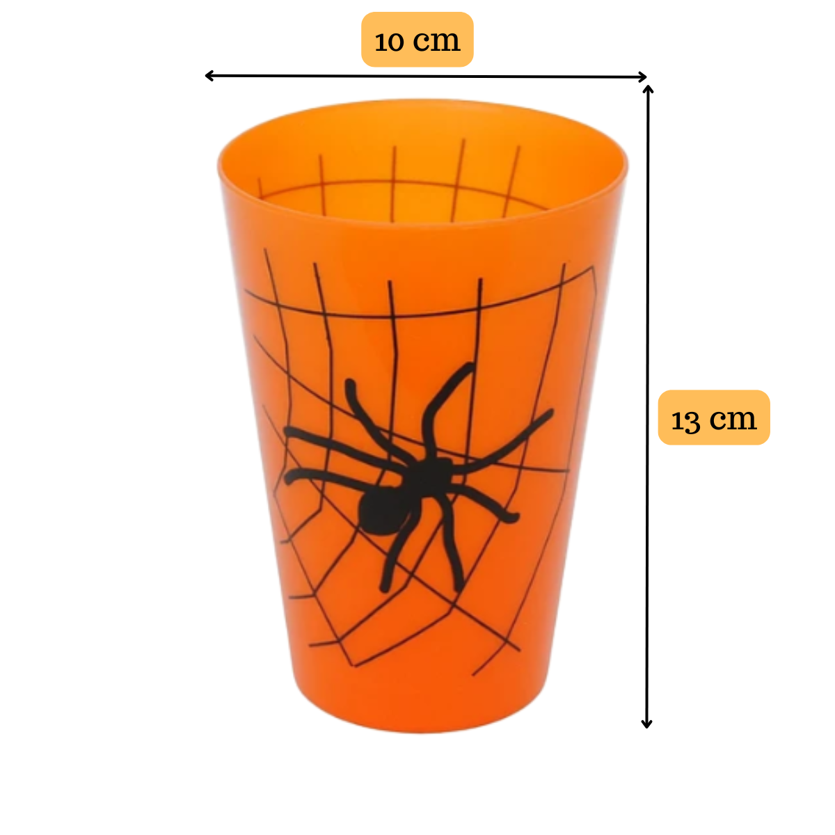 Pack 6 Vasos Plástico Telaraña / Calabaza Halloween 2025-3
