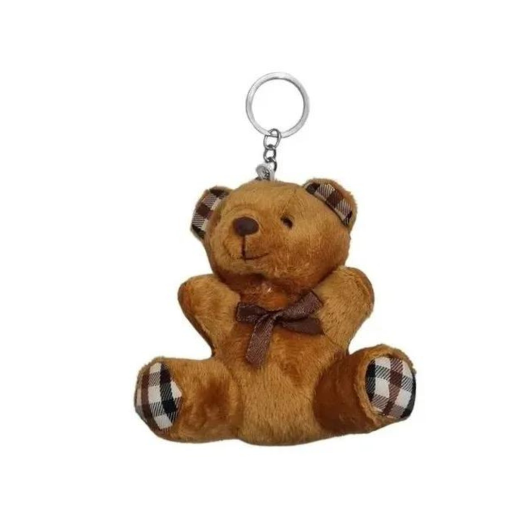 Llavero Colgante De Peluche Oso Felpa Lazo-2