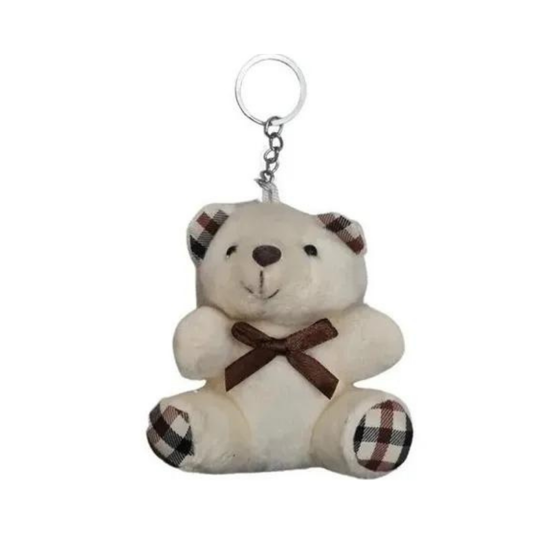 Llavero Colgante De Peluche Oso Felpa Lazo-3