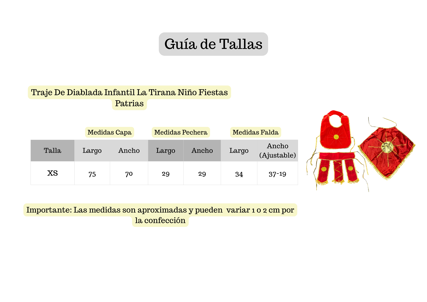 Traje De Diablada Infantil La Tirana Niño Fiestas Patrias-6