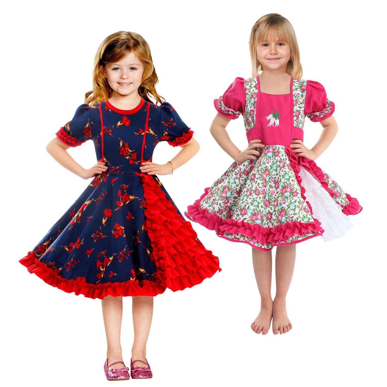 Vestido HUASA CHINITA Floreado Fiestas Patrias Modelos Colores-3