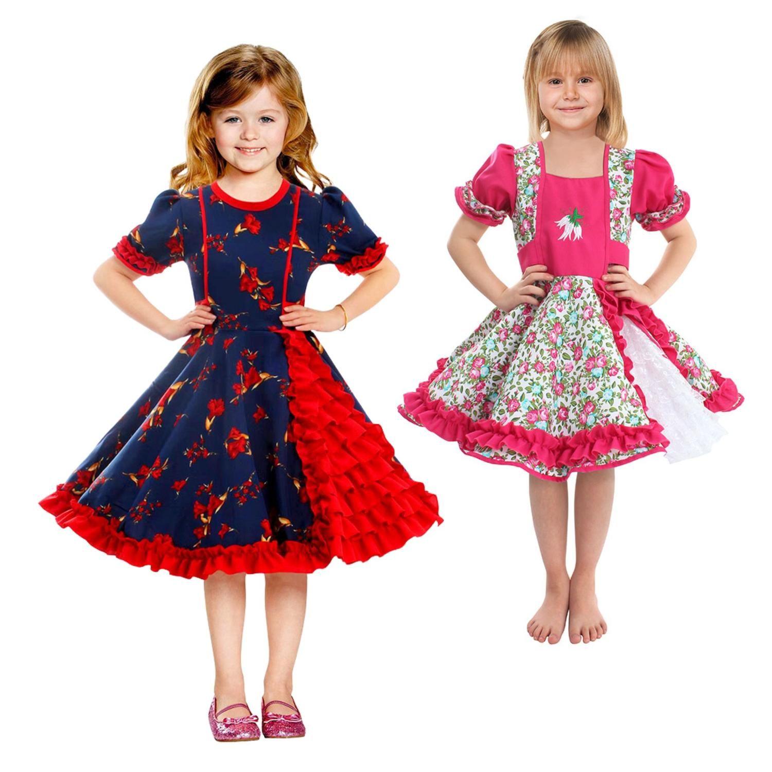 Vestido HUASA CHINITA Floreado Fiestas Patrias Modelos Colores-5