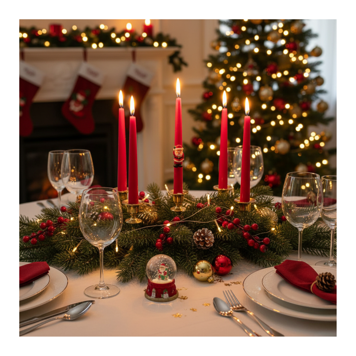 Pack 2 Velas Navideñas Velas Decoración Navidad Centro Mesa Navidad 2025-4
