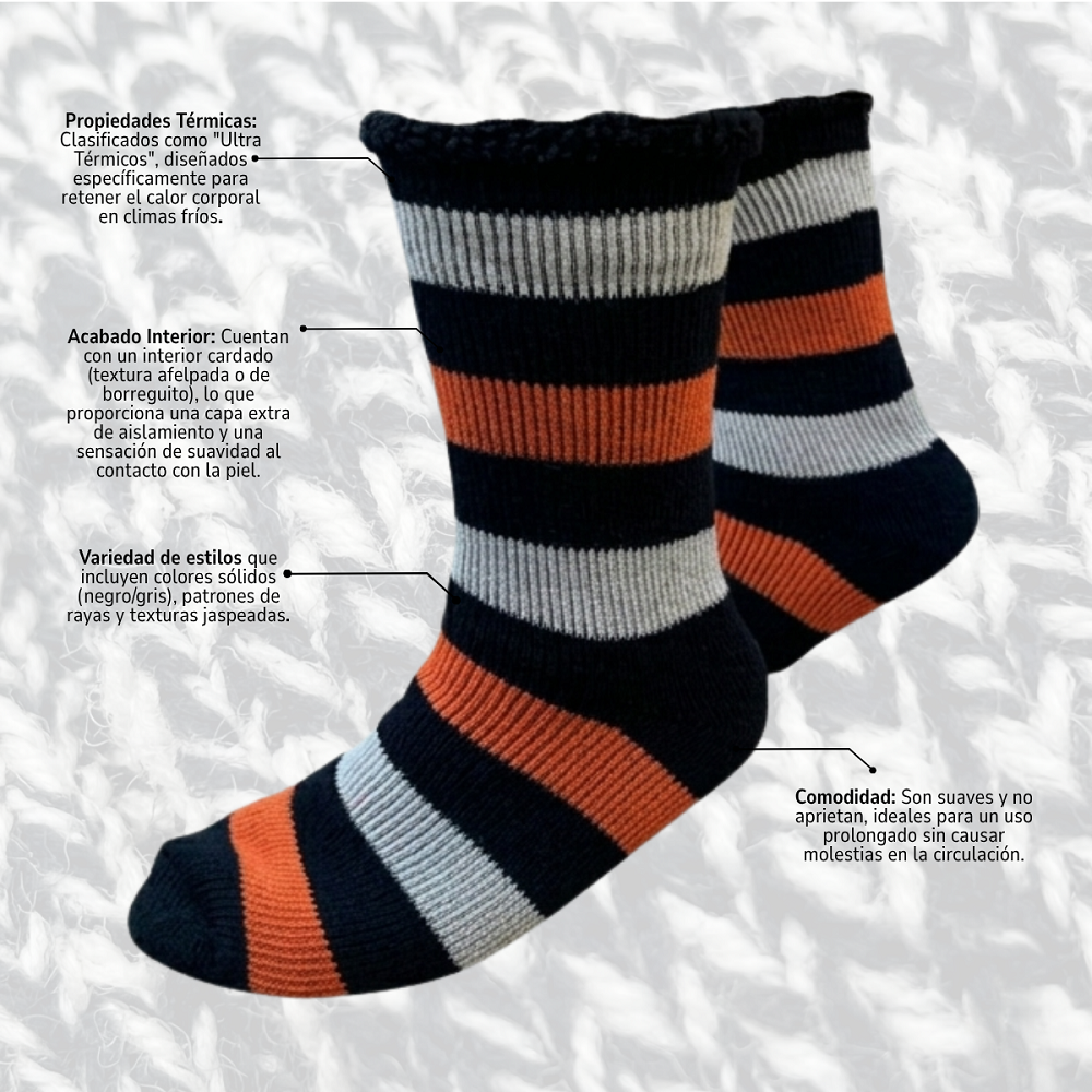 Par De Calcetines Térmicos Chiporro Largos Gruesos De Invierno-3