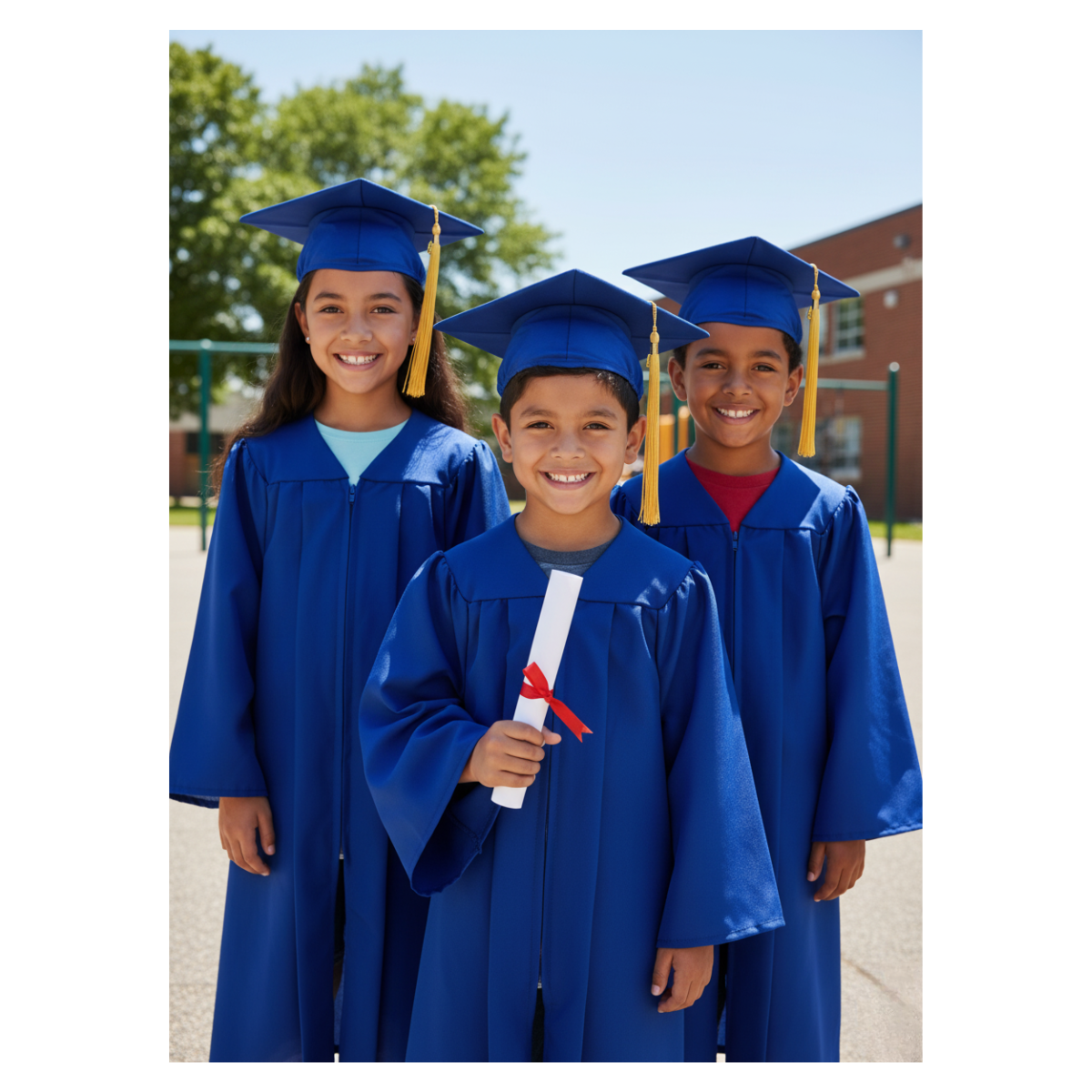 Birrete Niño Niña Azul Graduación-5