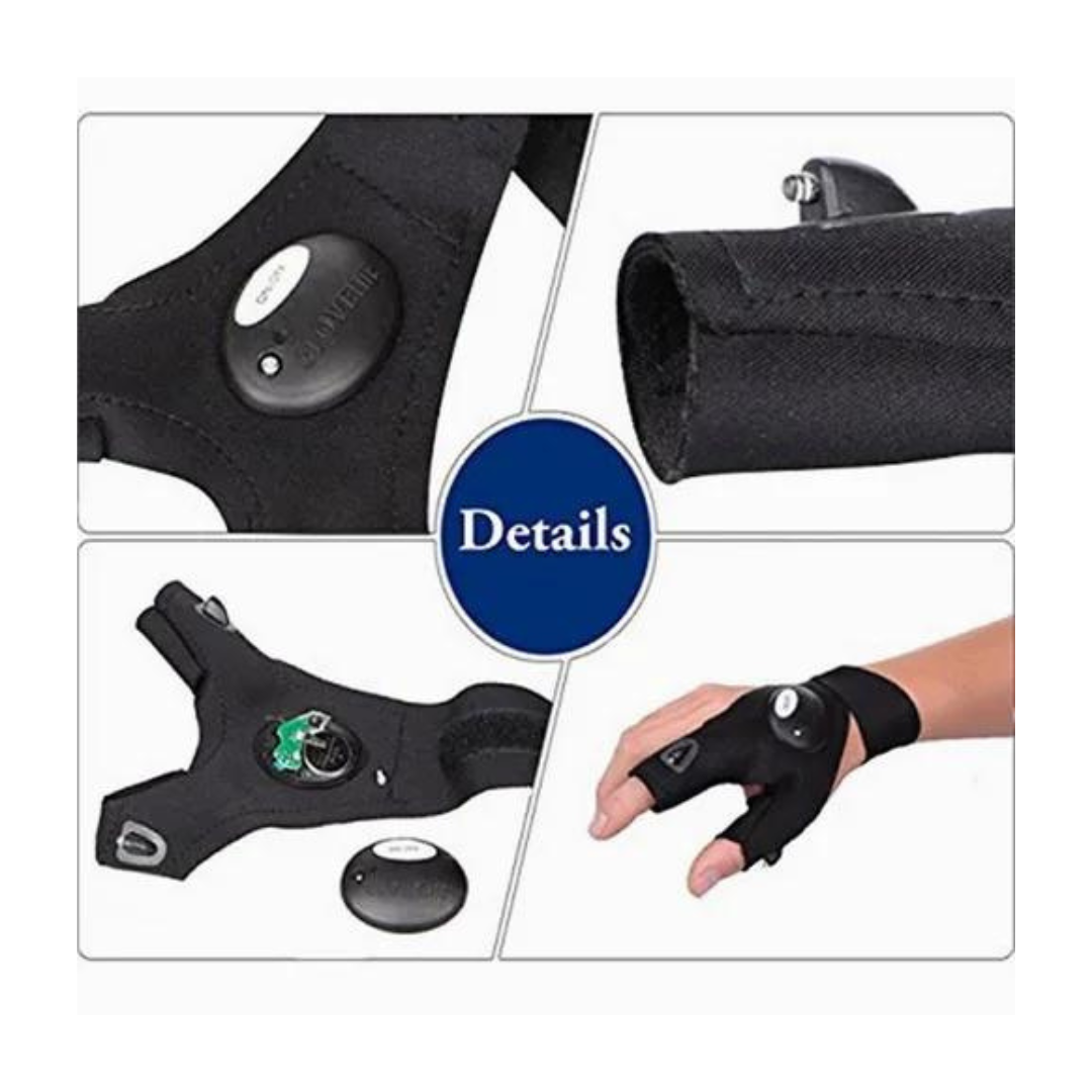 Guante Linterna Led - Bici Caza Pesca-3