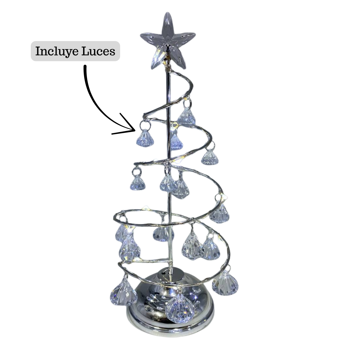 Árbol Navidad Led 27 Cm Metal Tradicional Con Adornos Navidad 2025-2