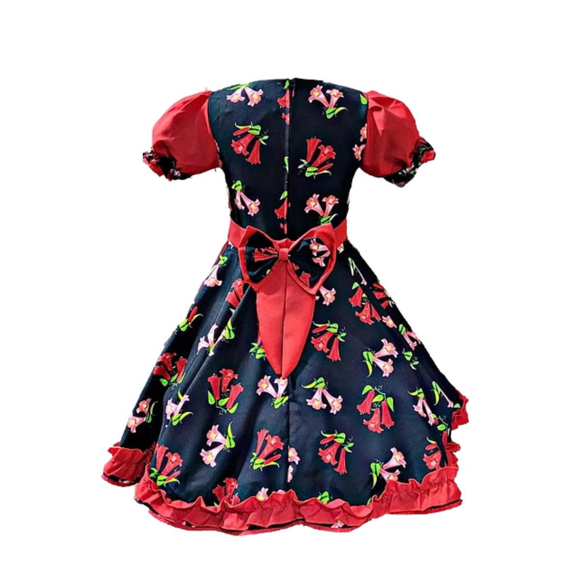 Vestido Huasa Chinita Floreado Niña Varios Colores Fiestas-2