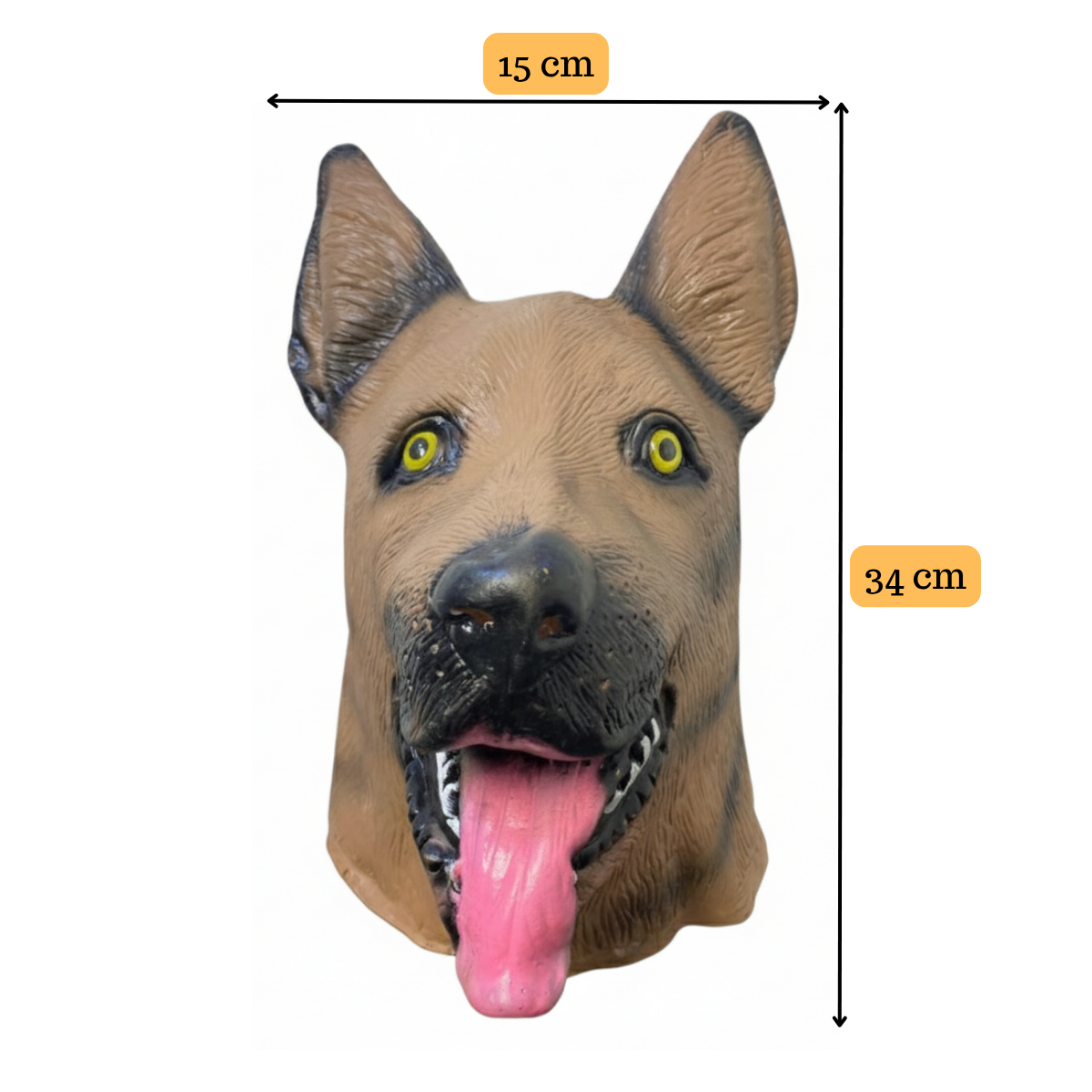 Máscara De Látex Diseño De Cabeza Perrito Halloween 2025-4