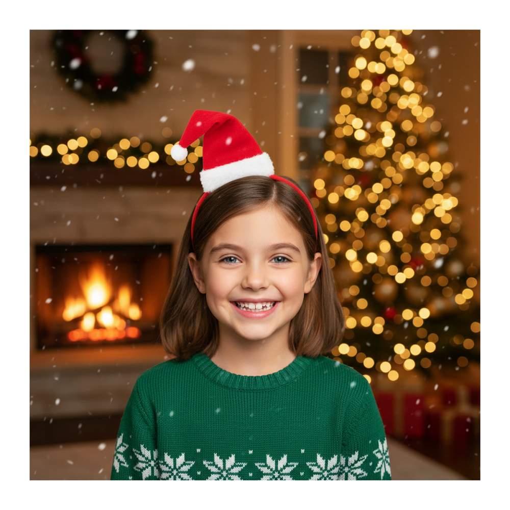 Pack 12 Gorros Cintillos De Viejo Pascuero Navidad 2025-4