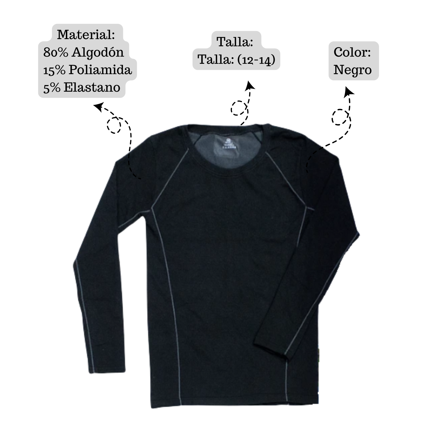 Polera Camiseta Primera Capa Térmica Niño Juvenil Invierno-2