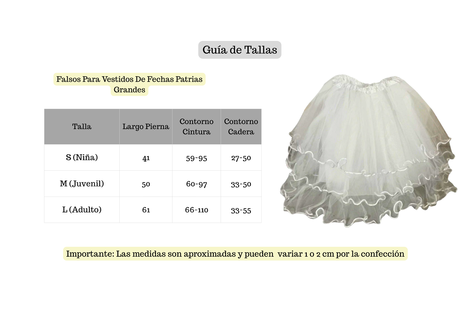 Falsos Para Vestidos De Fechas Patrias Grandes-5