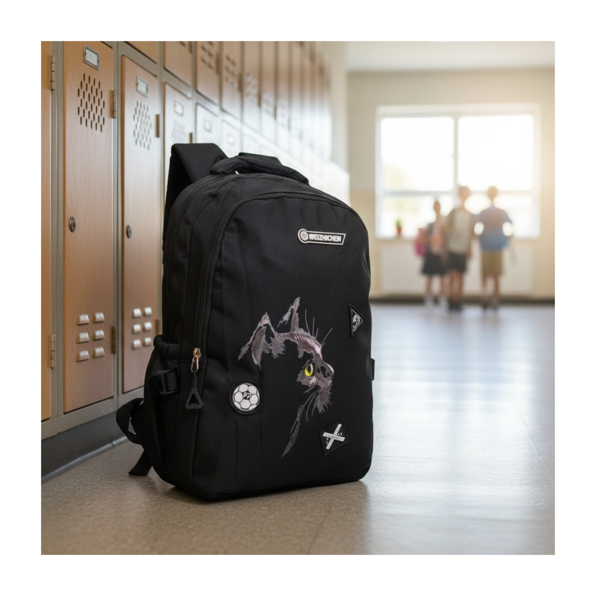 Mochila Bolso Juvenil Estilo Urbano Estampado De Gato 25l-6