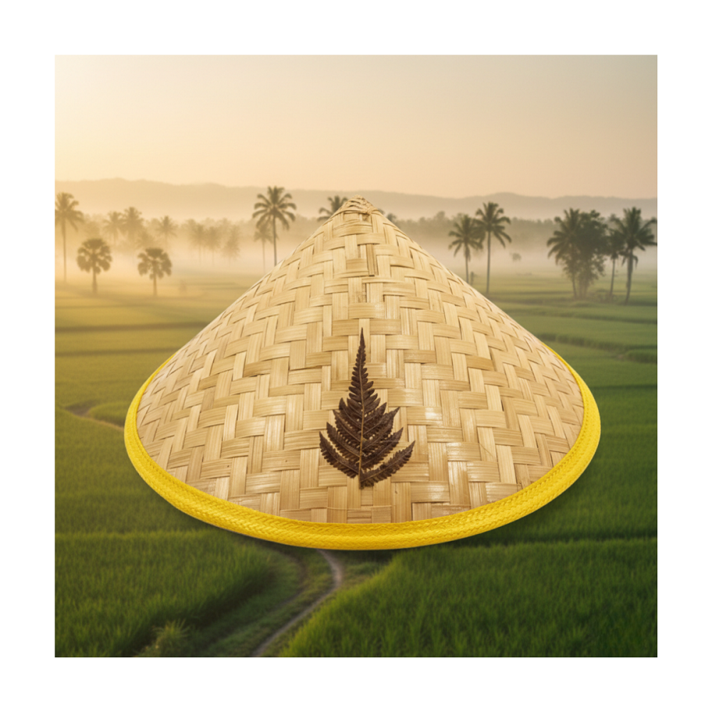 Sombrero Gorro Tradicional, Bambú Chino Marrón Claro Talla Única-2