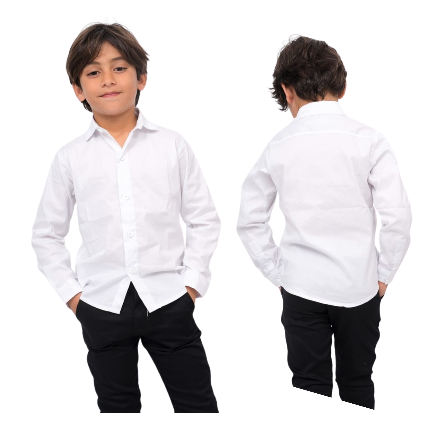 Camisa Blanca Niño Juvenil Para Atuendos Típicos De Fiestas Patrias-3