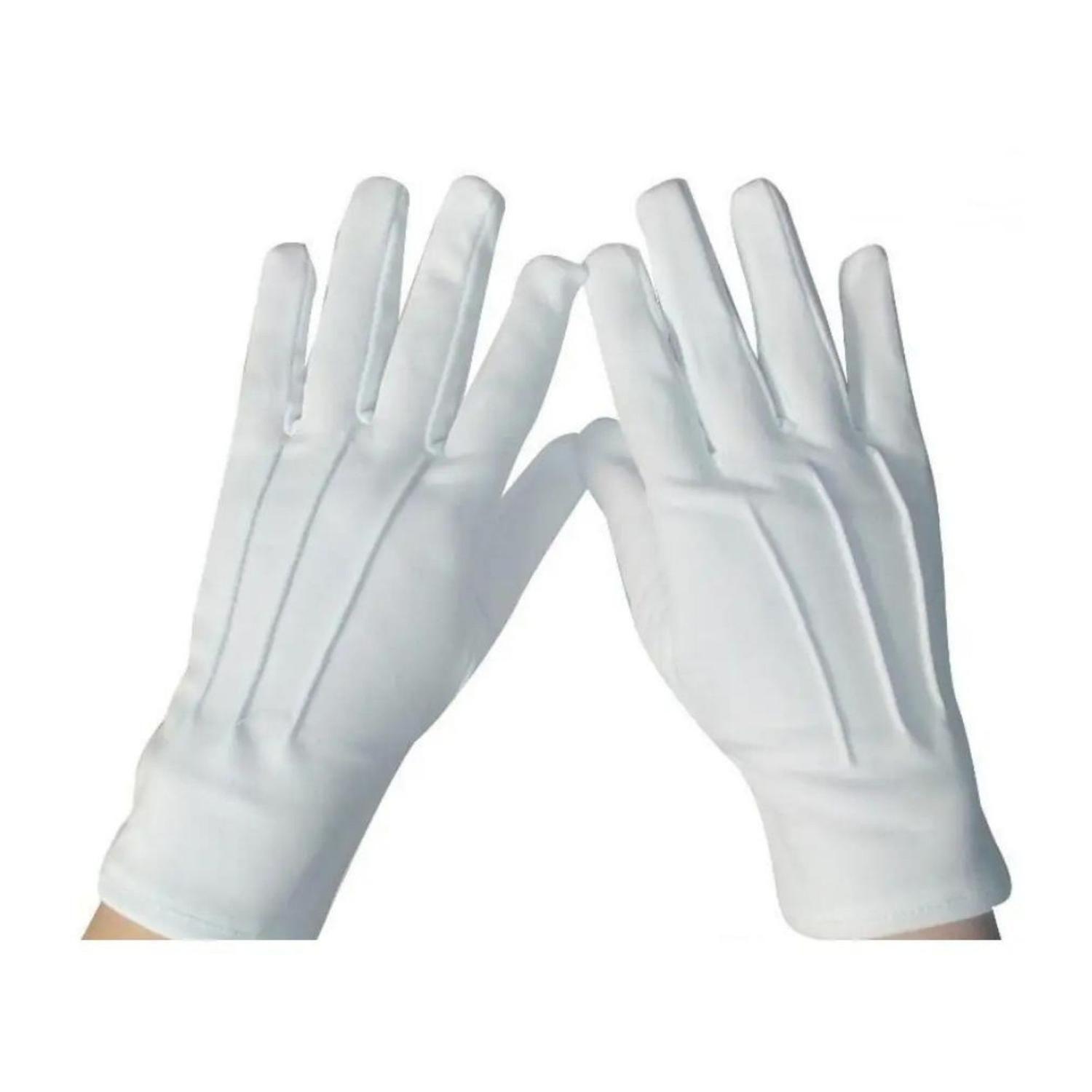 Guantes Blancos Formal Algodón Guardia De Honor Ceremonial-2