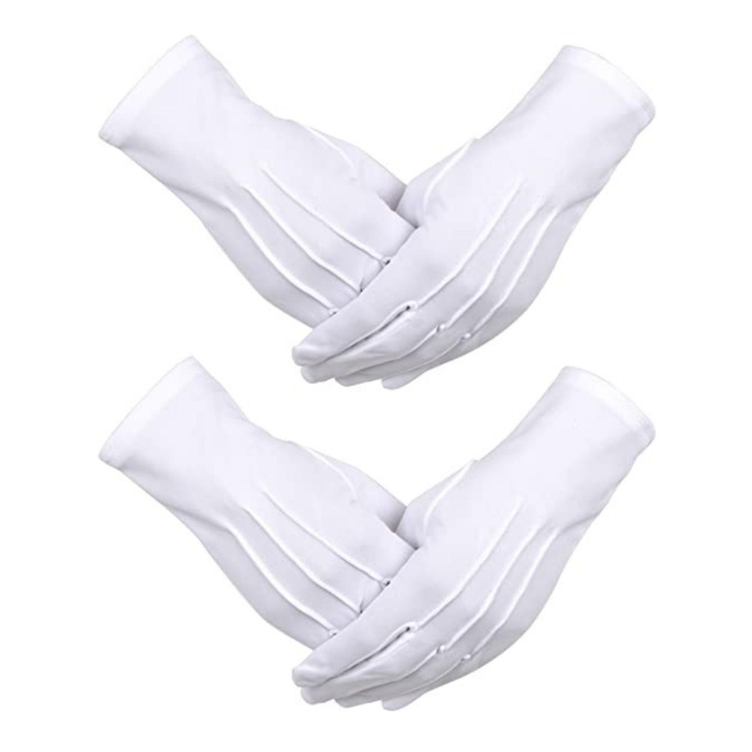 Guantes Blancos Formal Algodón Guardia De Honor Ceremonial-3