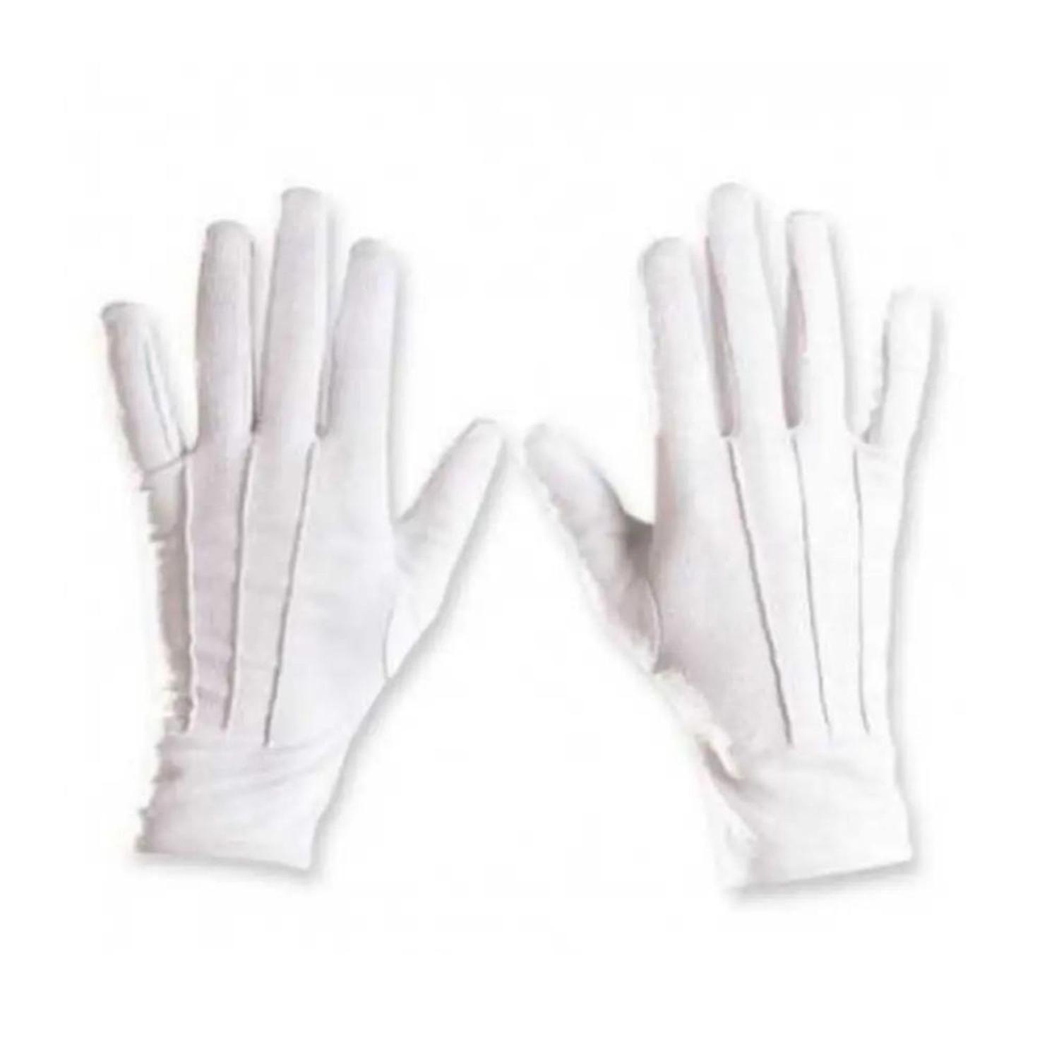 Guantes Blancos Formal Algodón Guardia De Honor Ceremonial-1