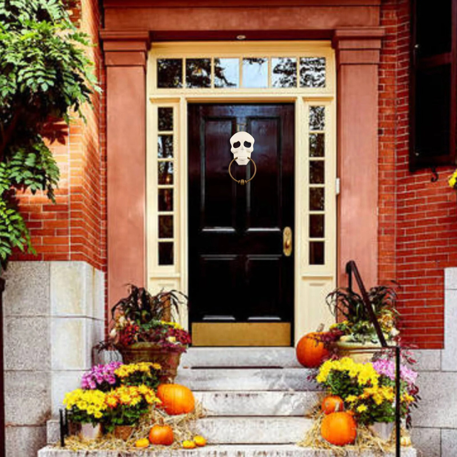 Cráneo 3D - Llamador de Puerta Colgante de Calavera Halloween-3