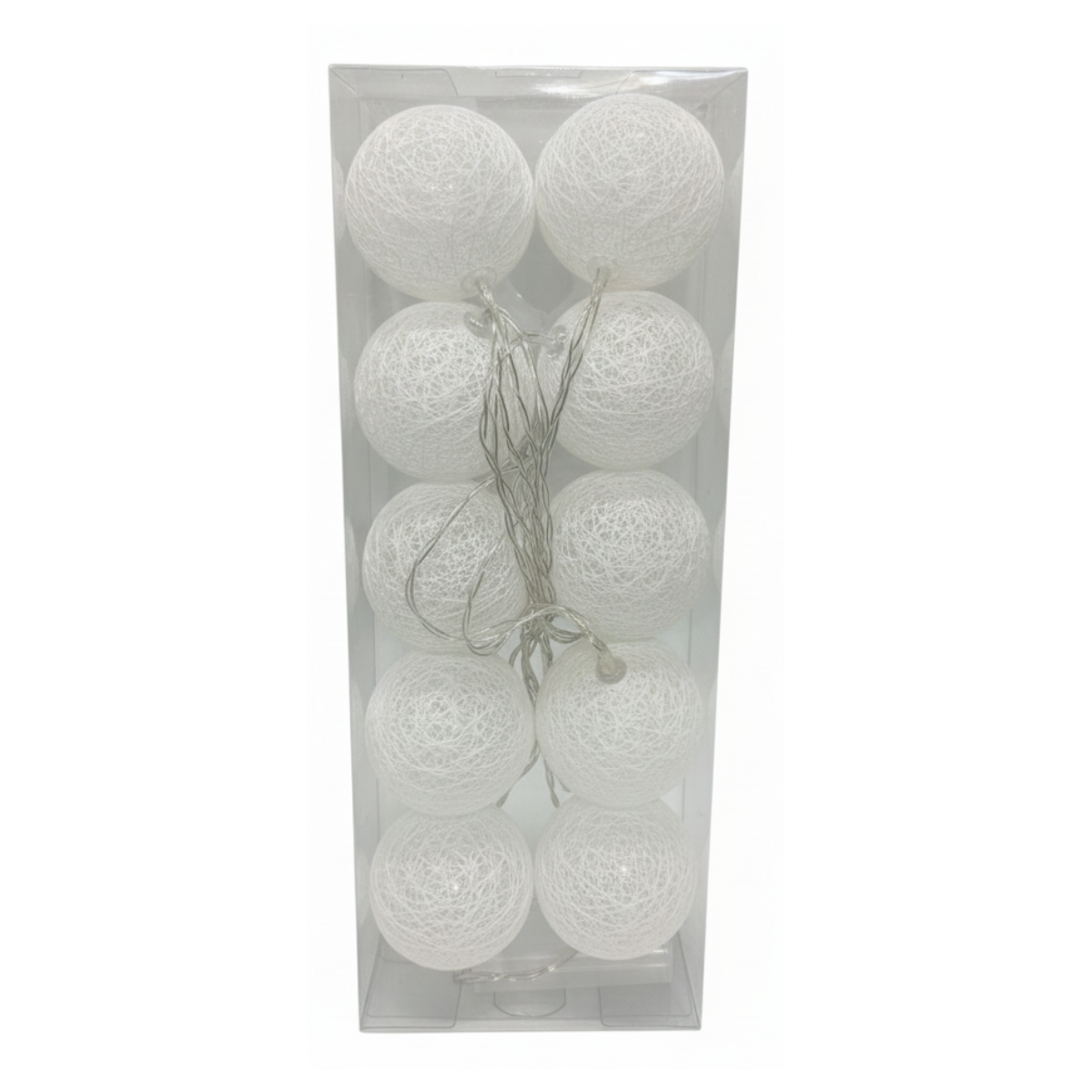 Pack 10 Bolas Con Luces Blanca Decoración Navidad 2025-0