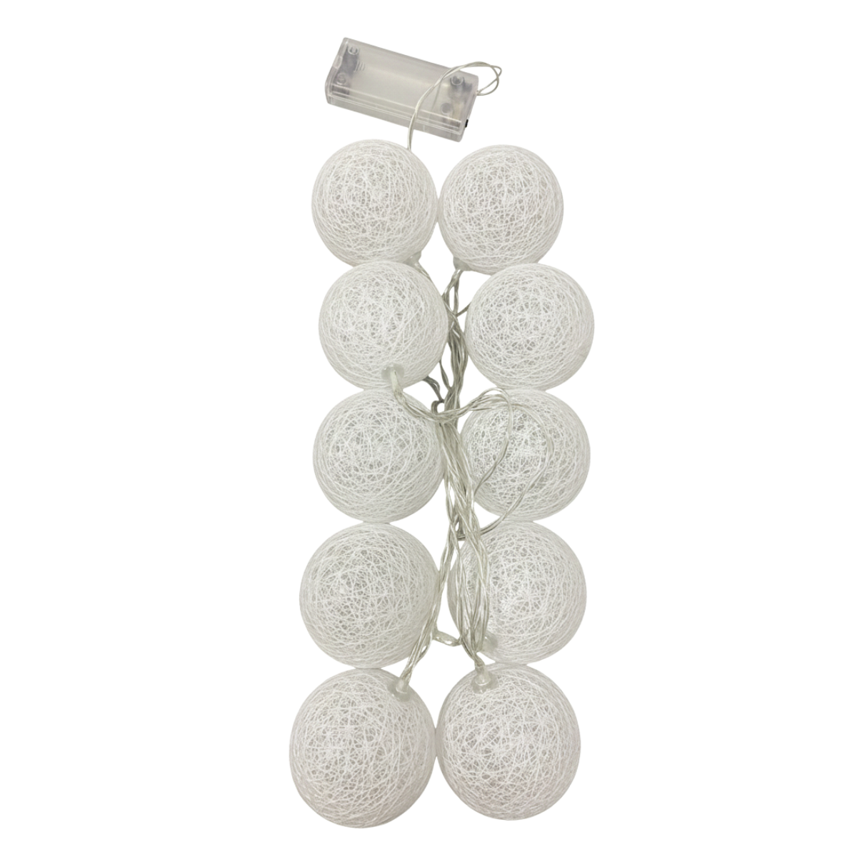 Pack 10 Bolas Con Luces Blanca Decoración Navidad 2025-1