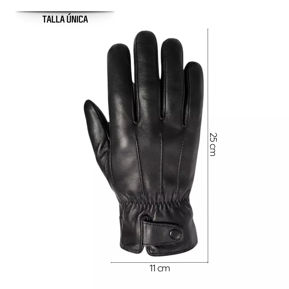 Guantes De Cuero Con Ajuste De Botón Y Elástico Clásicos Elegantes Para Hombre Invierno-5