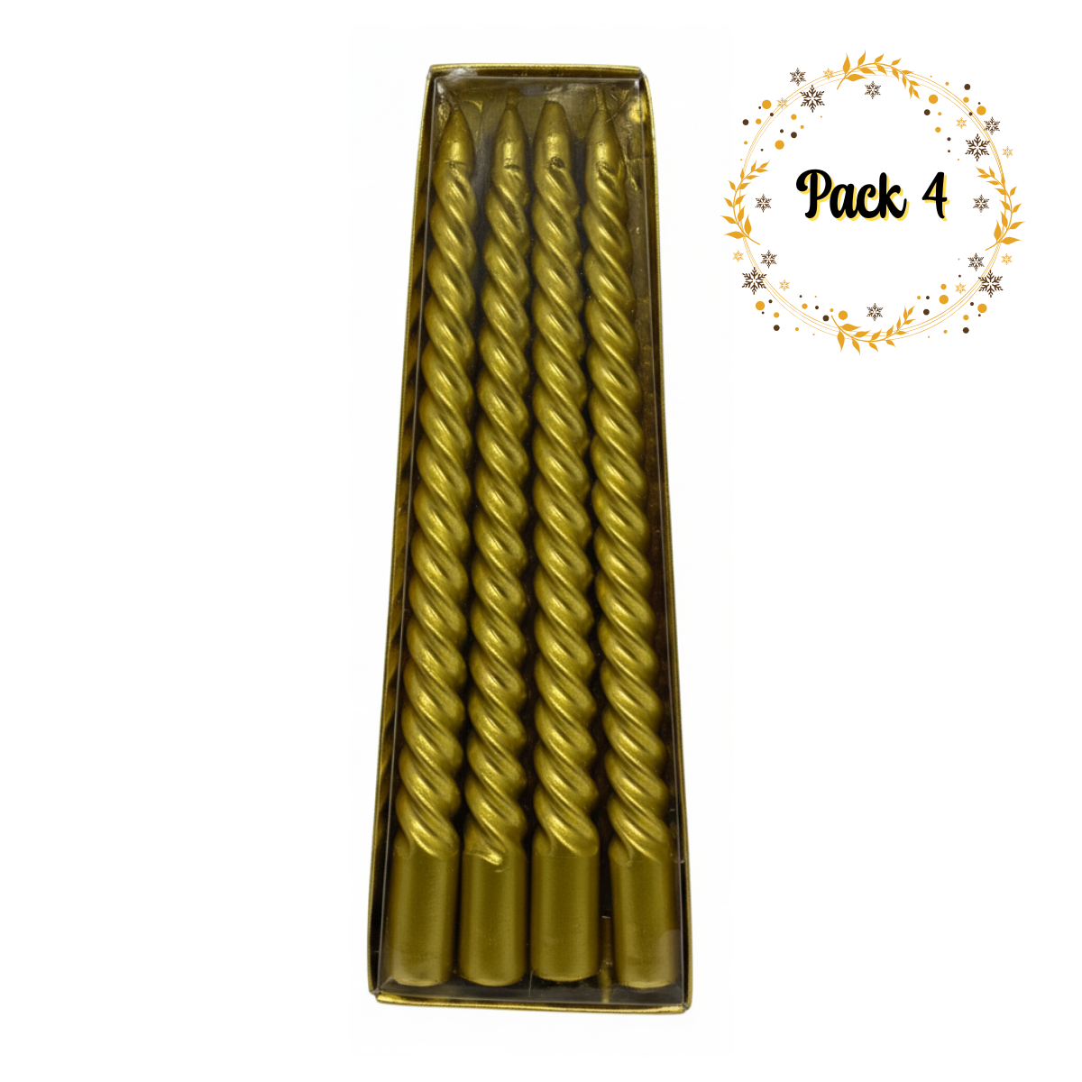 Pack De 4 Velas Decoración Navidad 25cm Navidad 2025-0