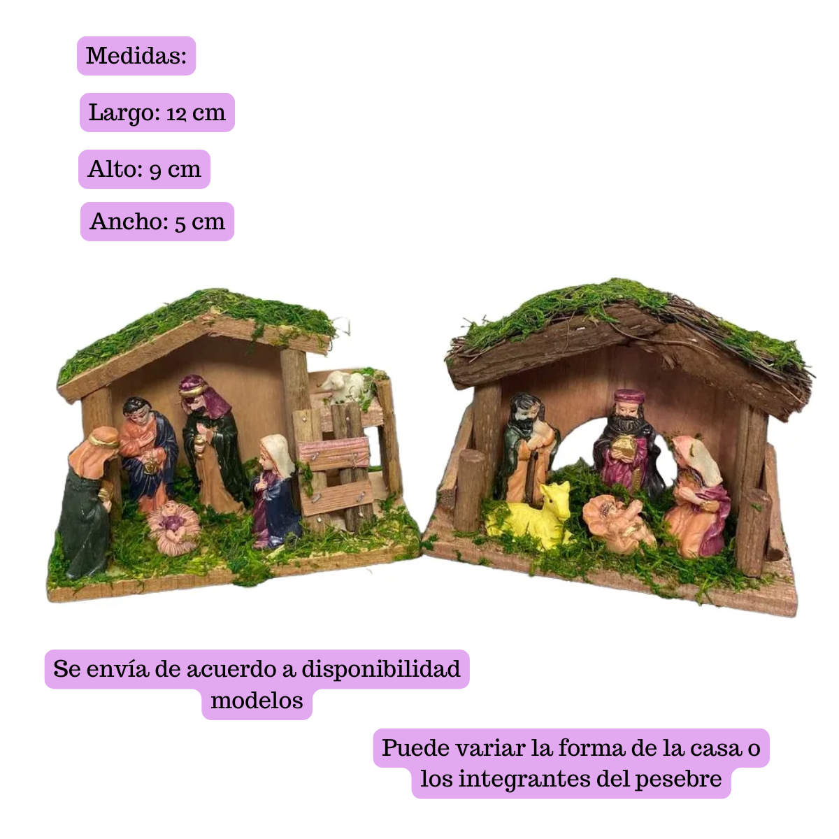 Pesebre Navideño 12x9x5 cm Decoración Navidad 2025-3