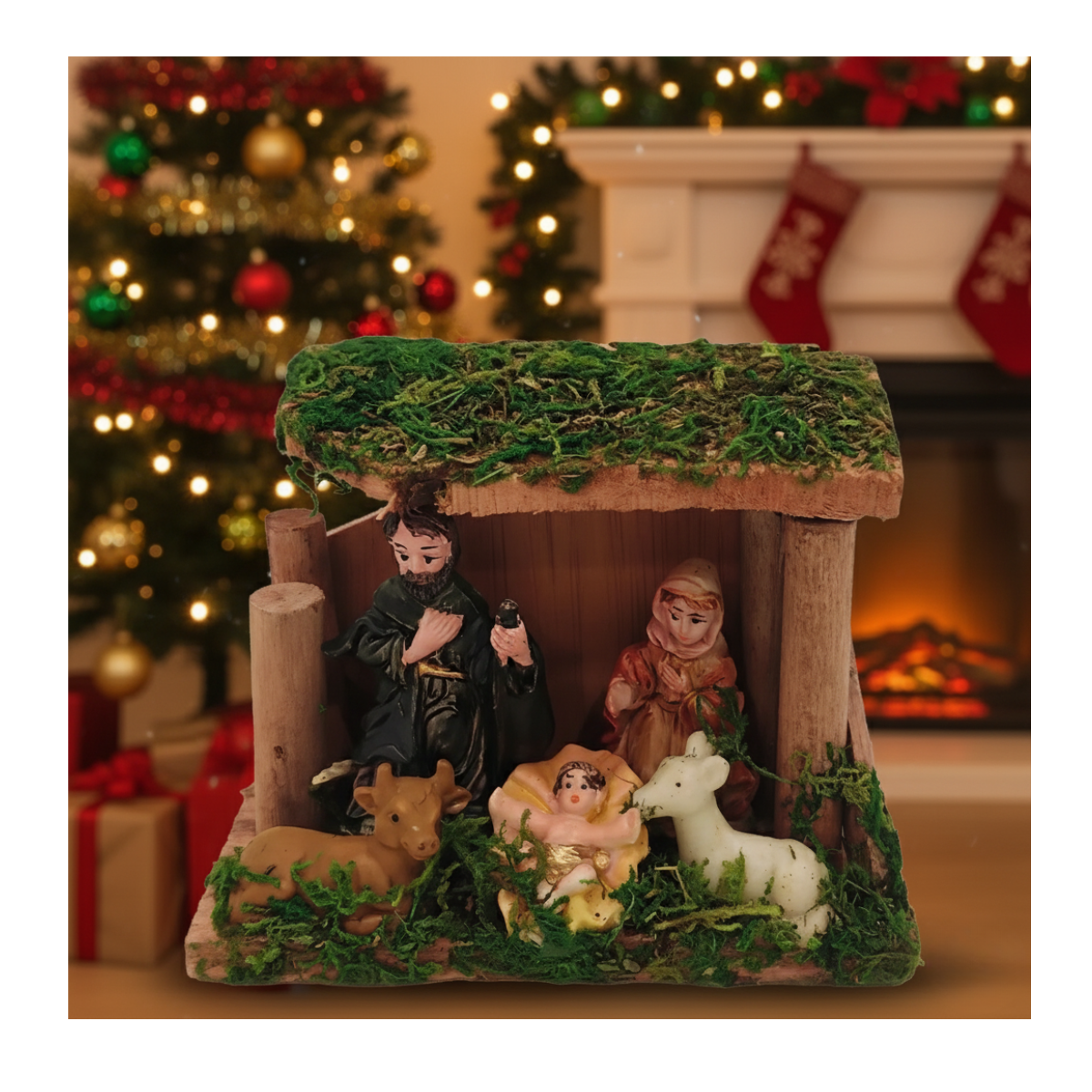 Pesebre Navideño 12x9x5 cm Decoración Navidad 2025-4