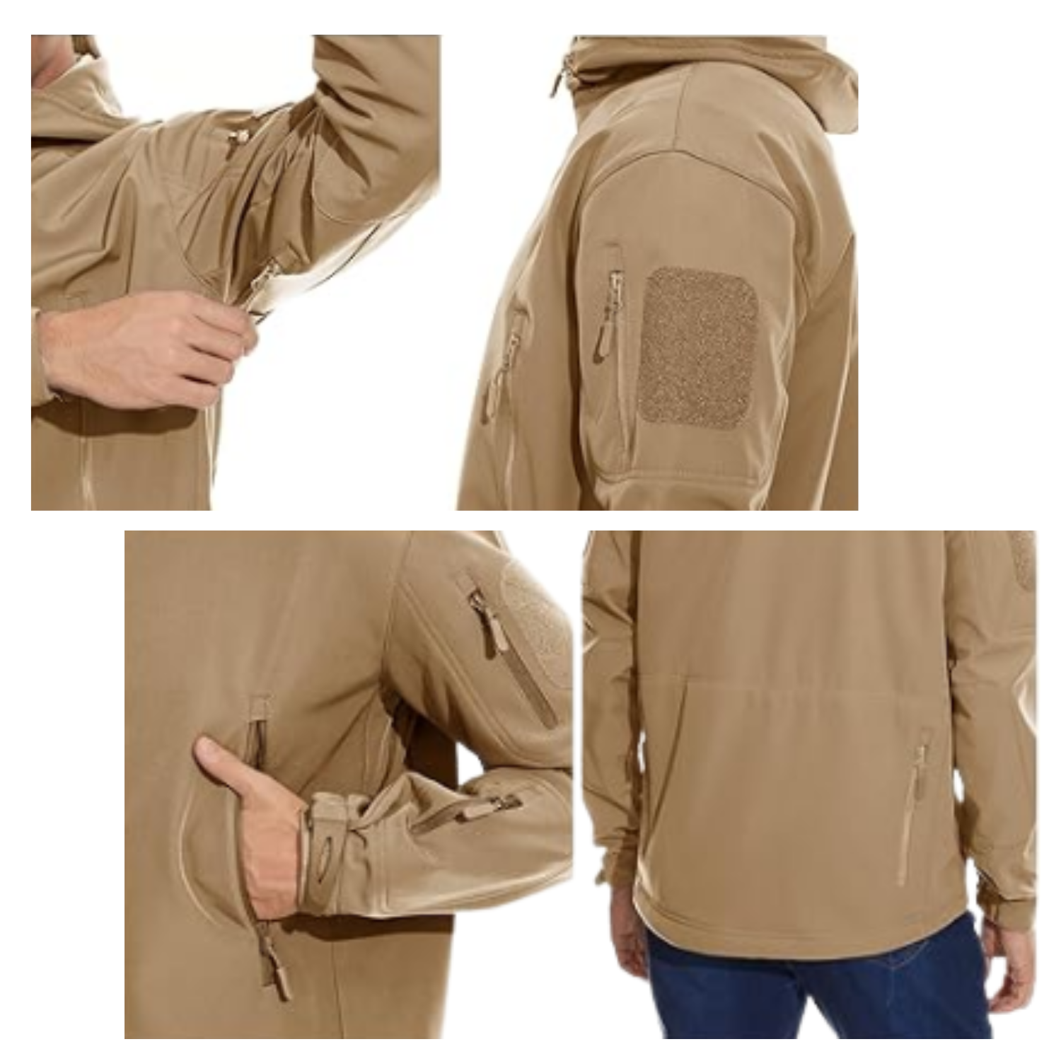 Chaqueta Softshell Tactica Militar Con Capucha Impermeable-2
