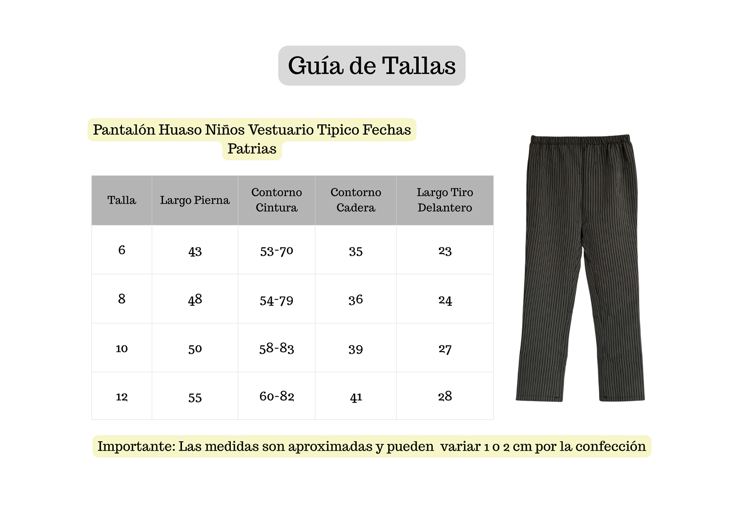 Pantalón Huaso Niños Vestuario Típico Fechas Patrias-4