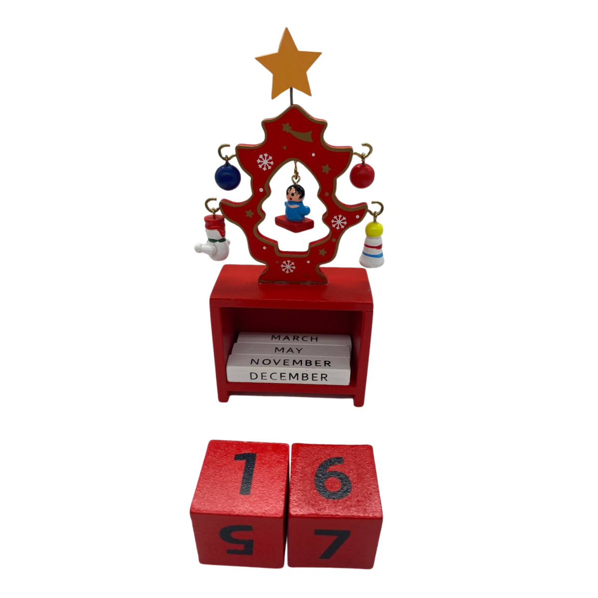 Calendario Perpetuo Árbol De Navidad Madera Decorativo Navidad 2025-4