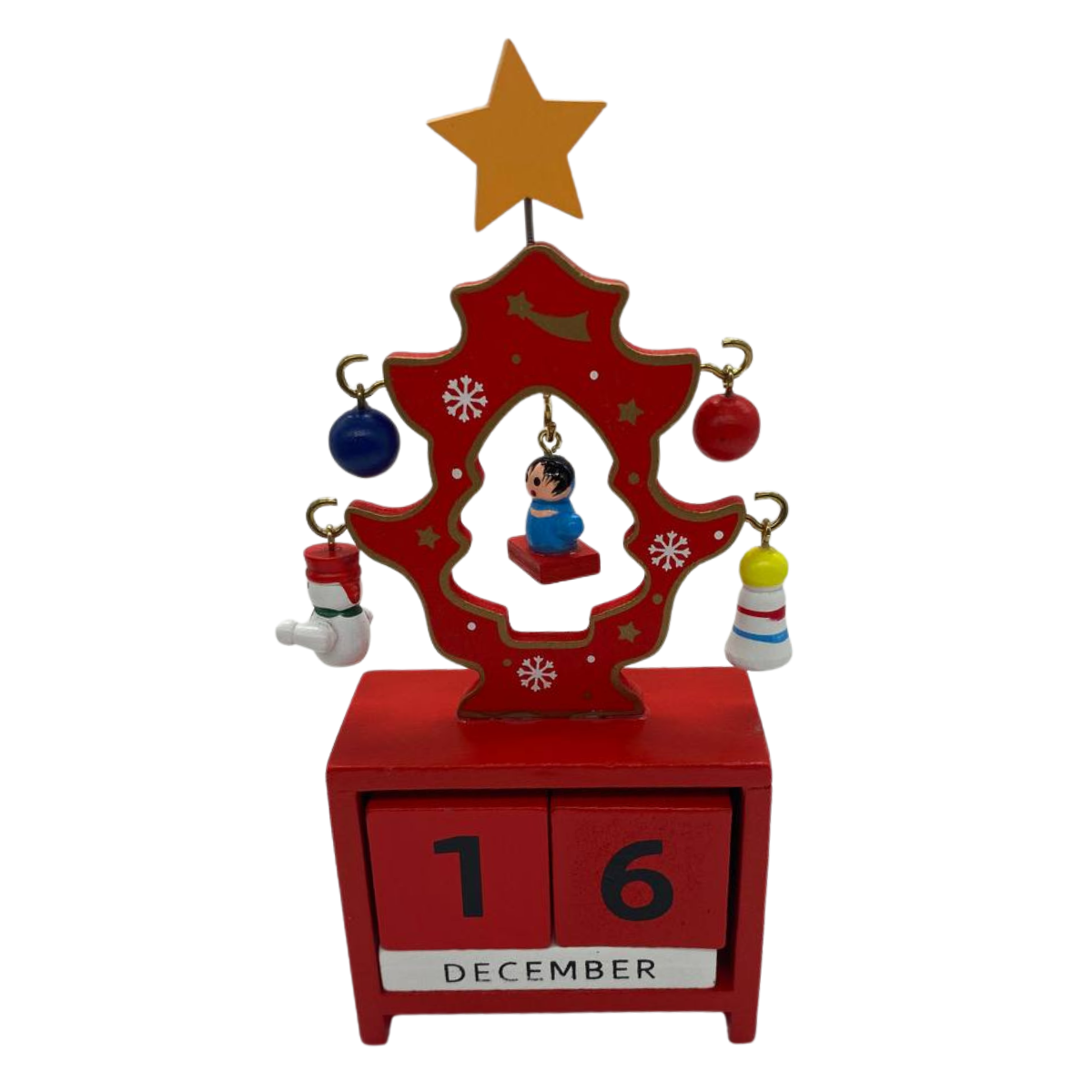 Calendario Perpetuo Árbol De Navidad Madera Decorativo Navidad 2025-5