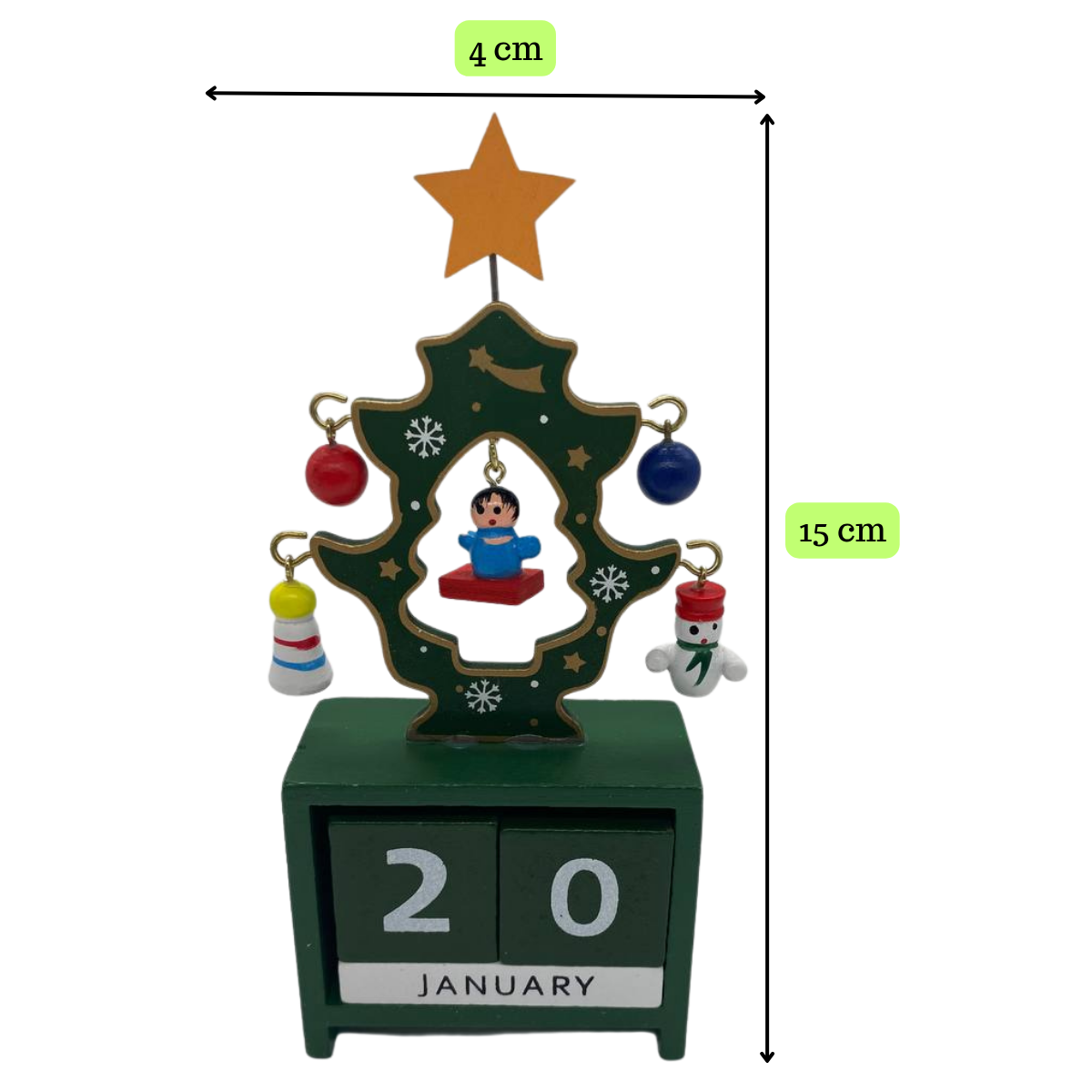 Calendario Perpetuo Árbol De Navidad Madera Decorativo Navidad 2025-6