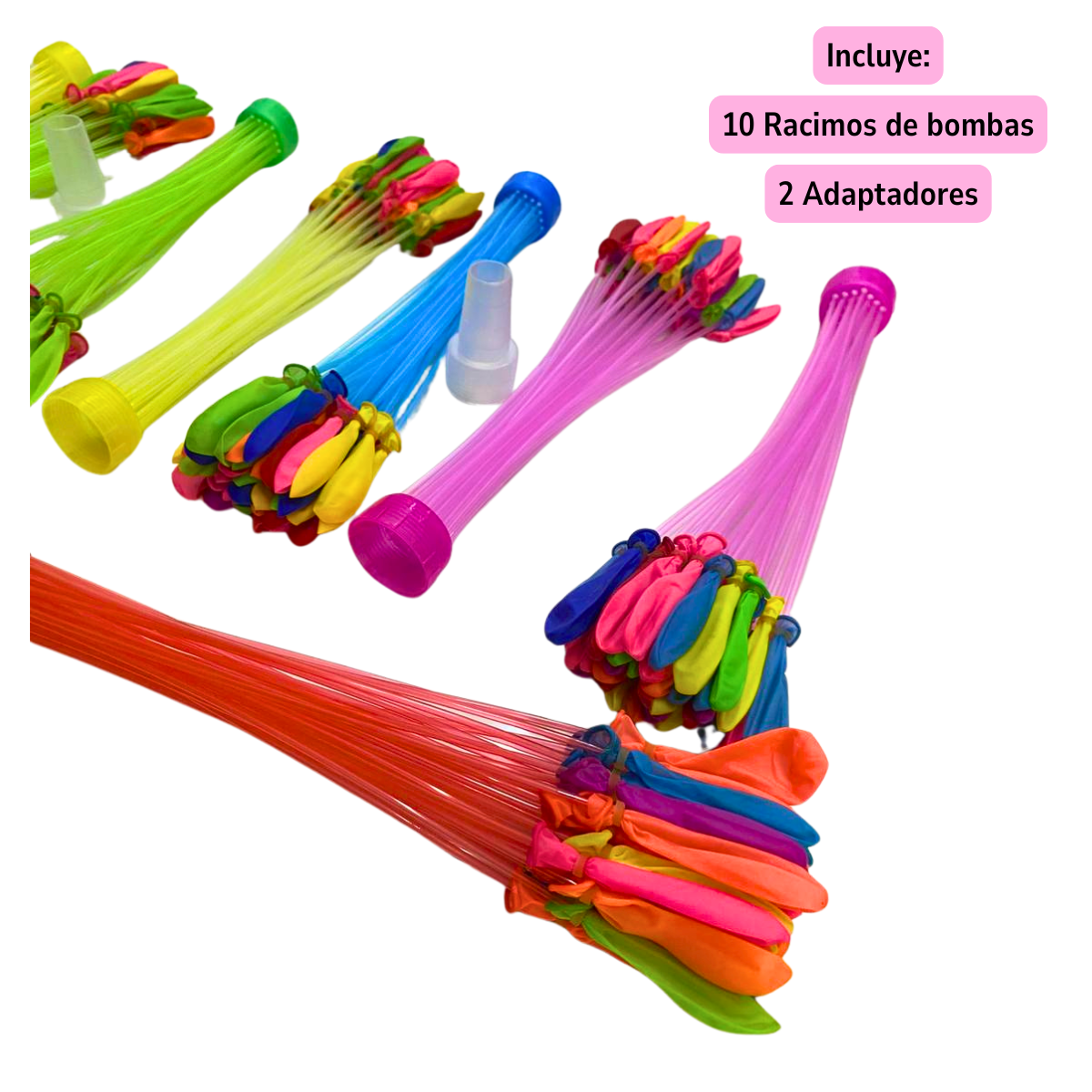 Set 10 Racimos De Bombita De Agua + Adaptador Verano-5