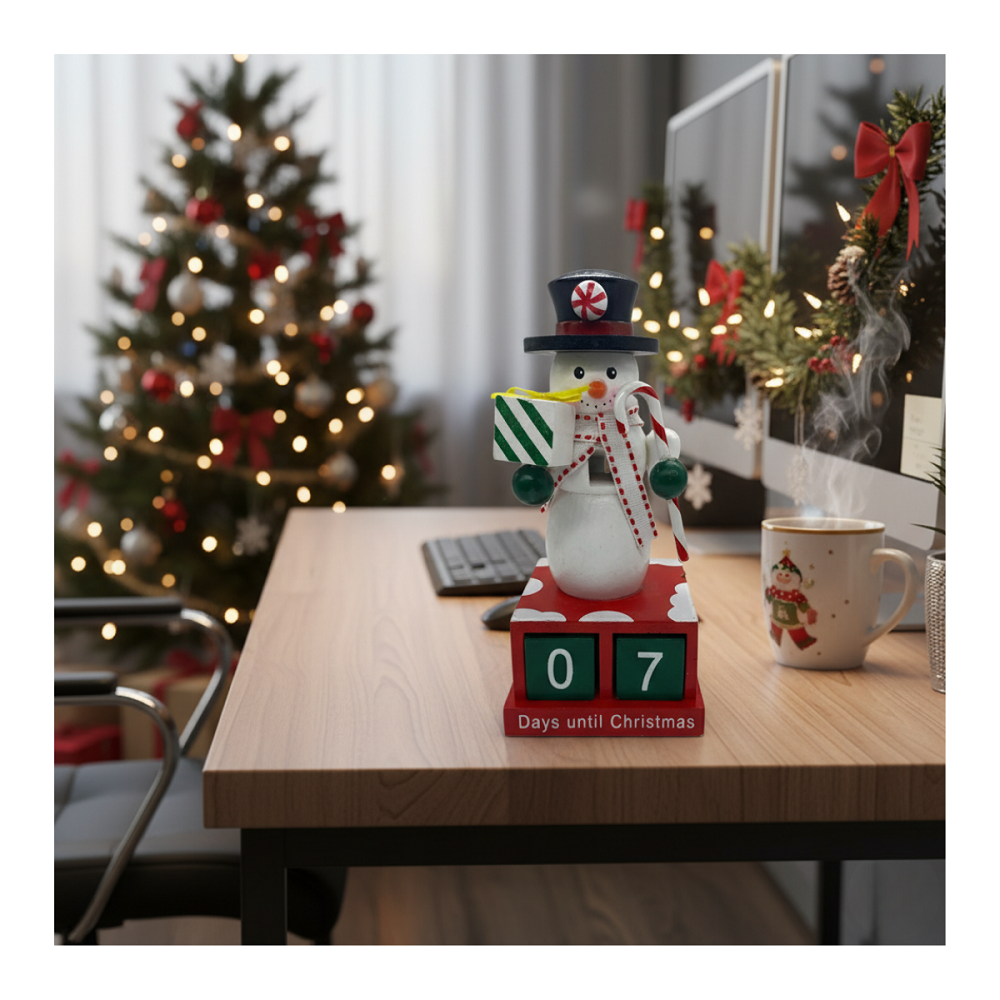 Calendario Navideño De Madera Hermoso Perpetuo Surtido Navidad 2025-5