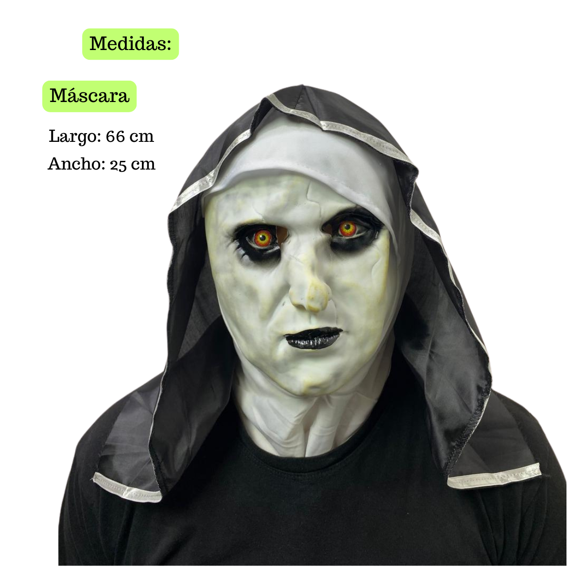 Máscara De La Monja Verde / Gris Del Terror Halloween 2025-3