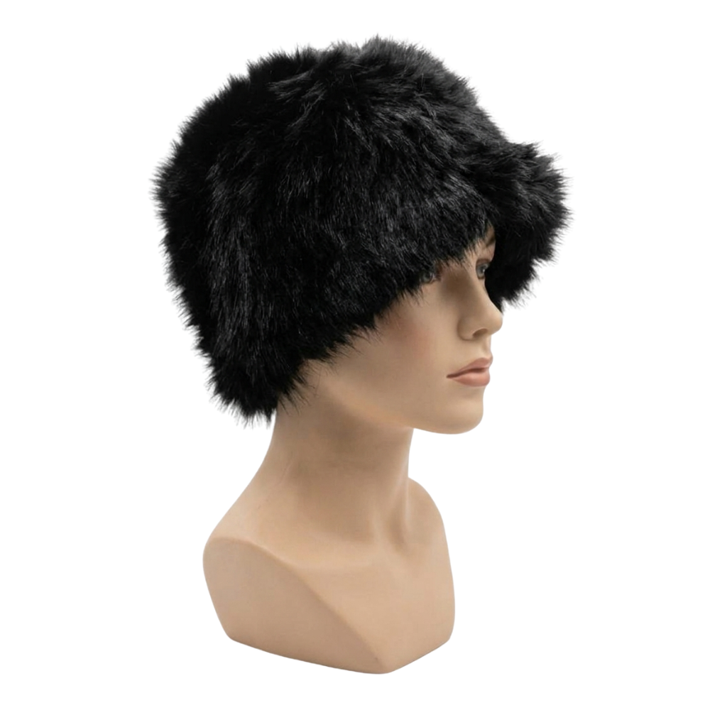 Gorro Peludo Tipo Cosaco para Mujer Accesorio de Invierno Elegante-2