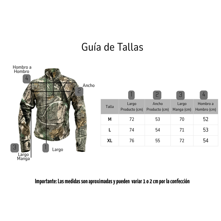 Poleron Polar de Caza con Cierre Hombre Térmico Camuflado-3