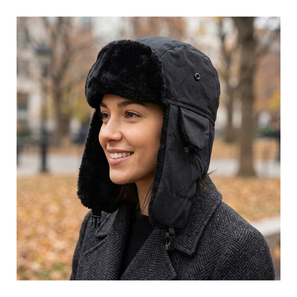 Gorro Ruso Unisex Cálido De Lona Invierno Modo Aviador-0