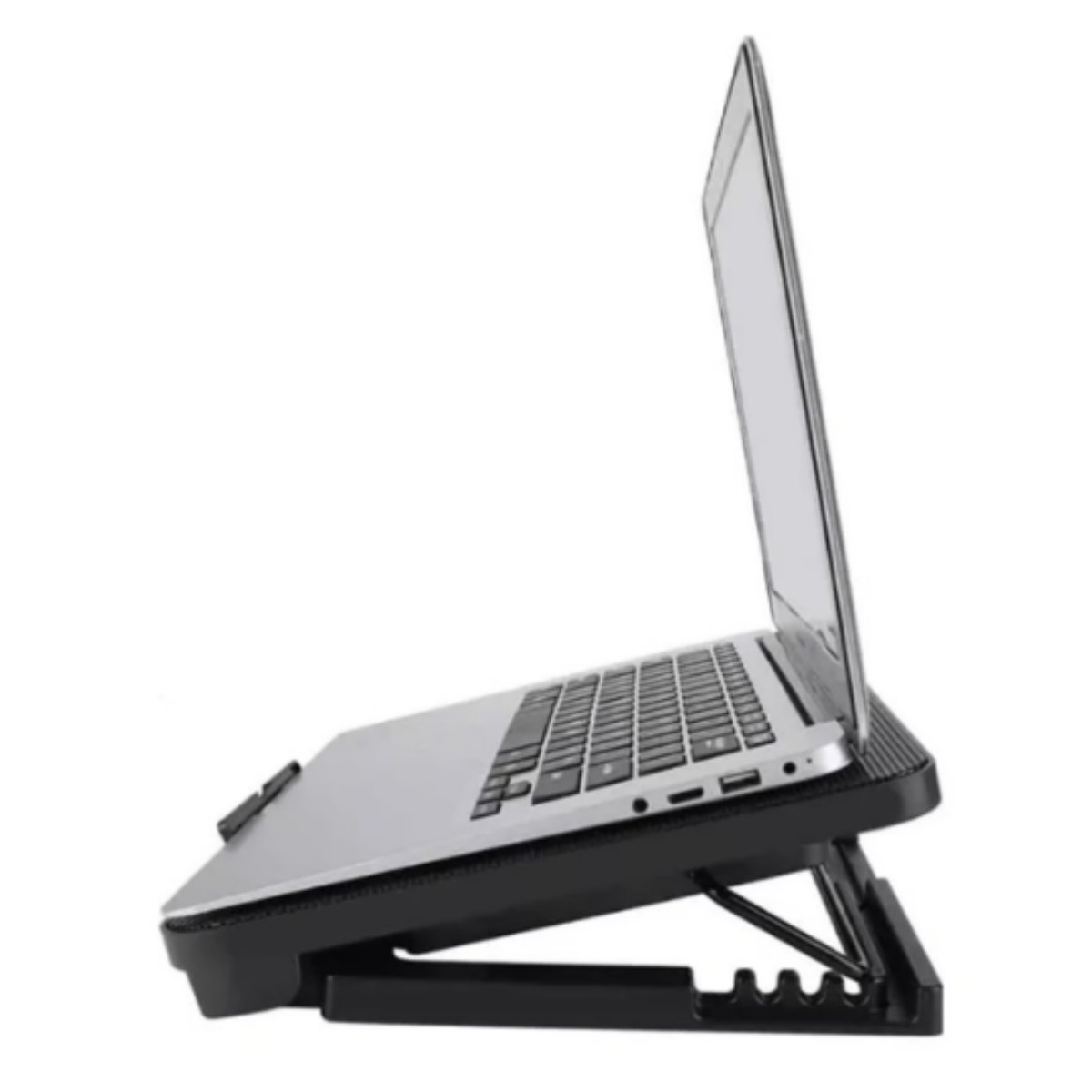 Base Ventilador Notebook Gamer N18 Con Luz Led Altura Ajustable Negro-2