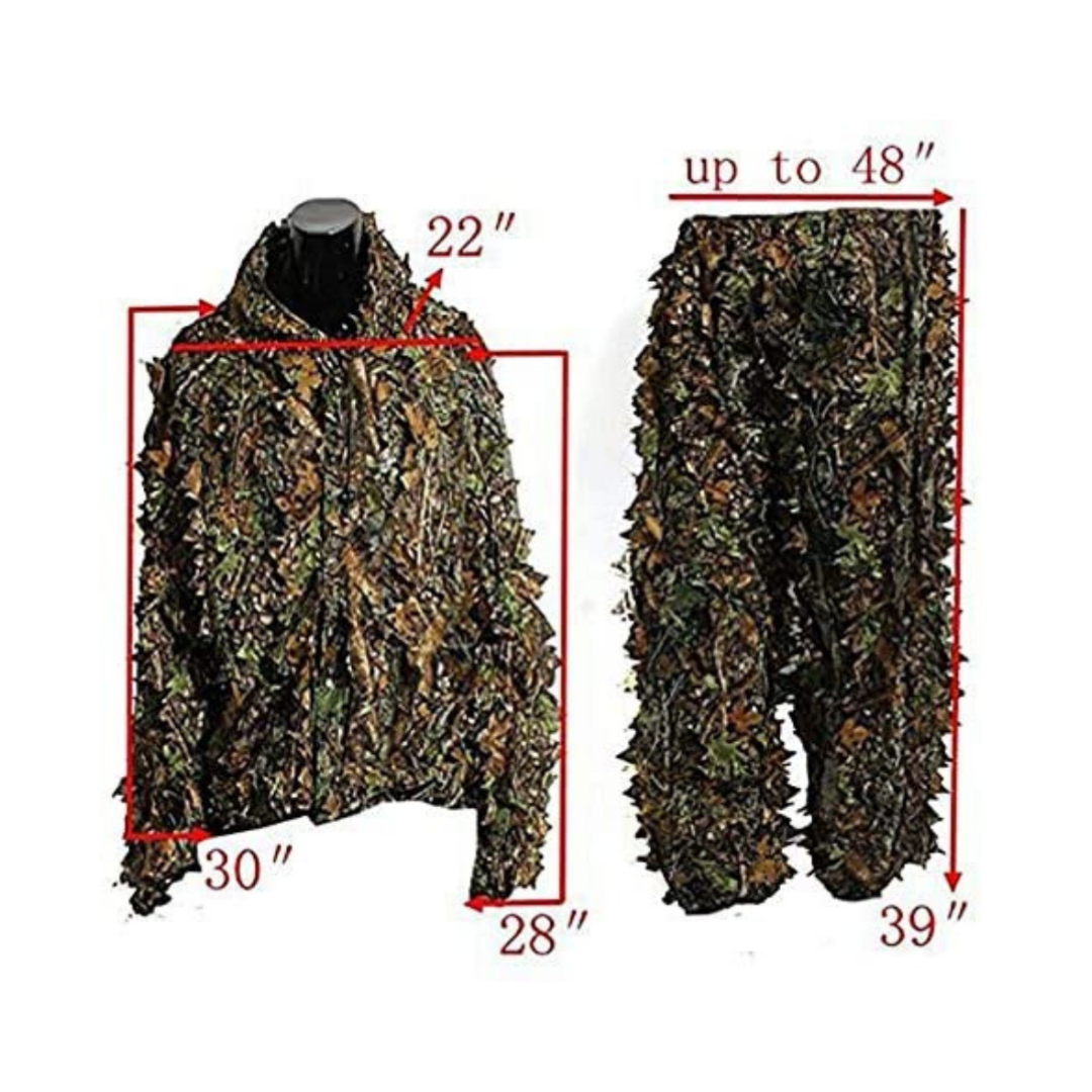 Traje Camuflaje Ghillie 3D Hojas Woodland Camuflaje Airsoft-4