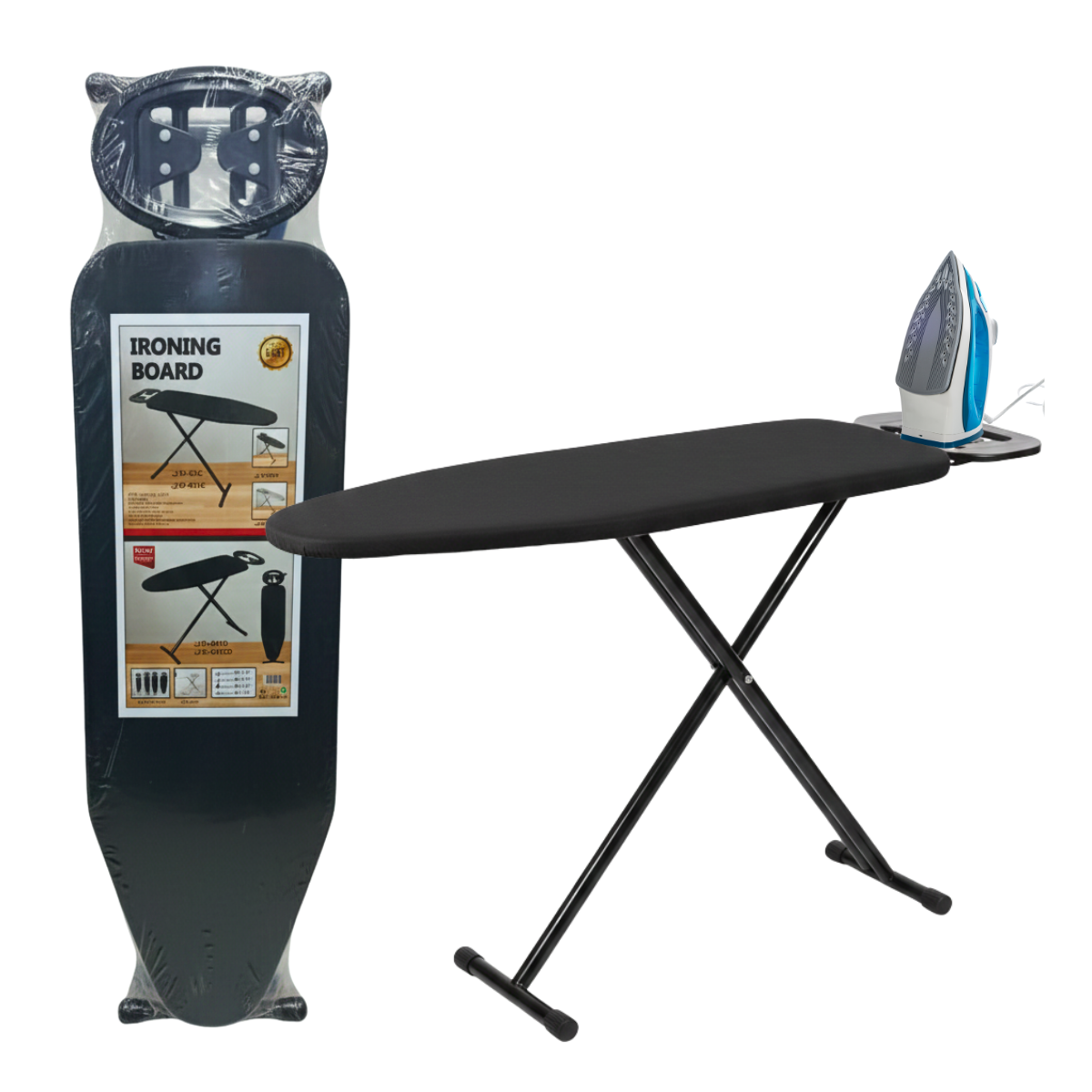 Tabla De Planchar Premium Negra Mesa De Planchar Metal Resistente-0