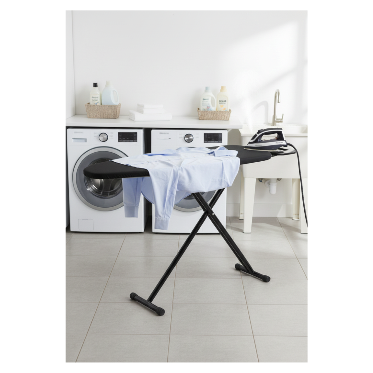 Tabla De Planchar Premium Negra Mesa De Planchar Metal Resistente-4