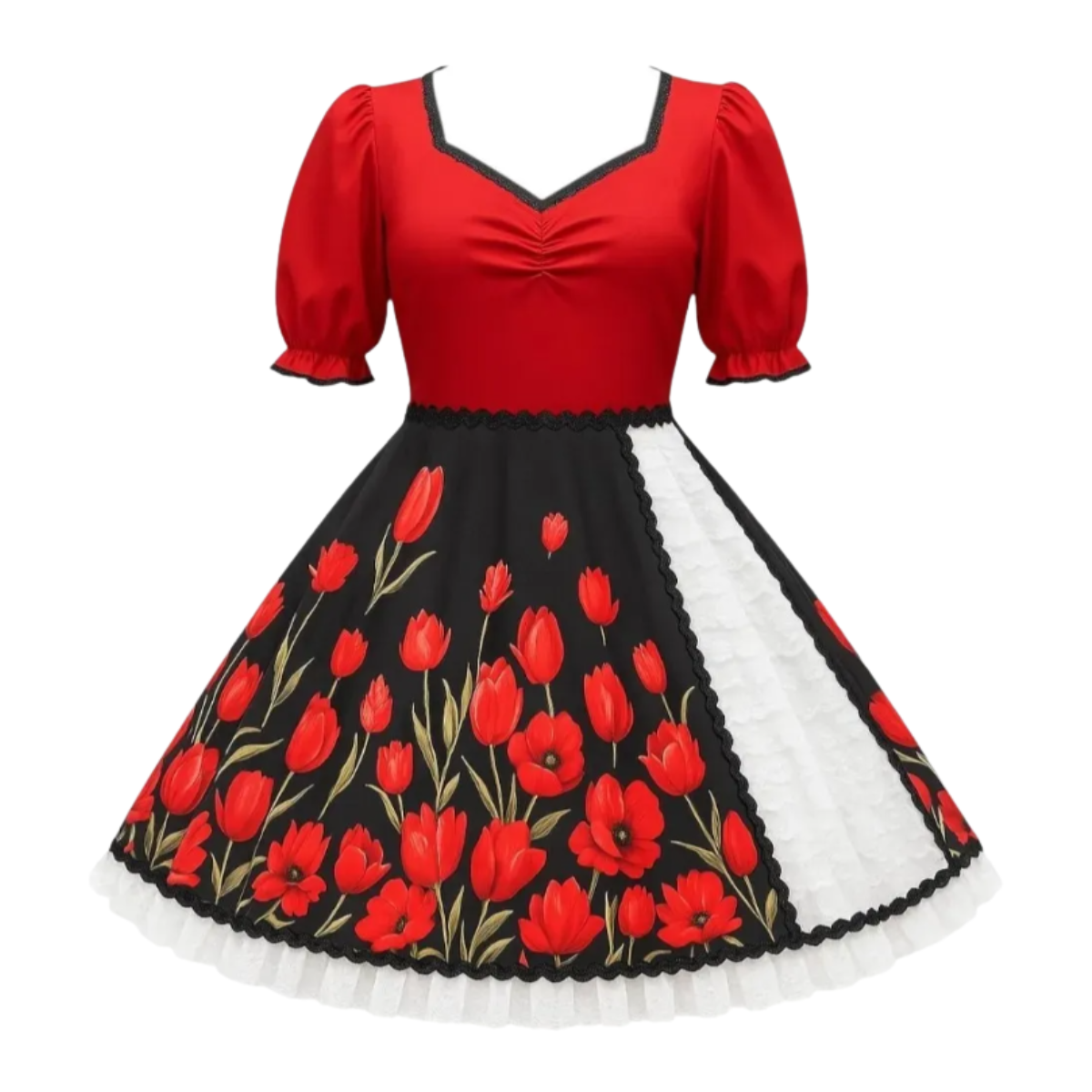 Vestido Huasa Tradicional Cueca Adulto Niña Juvenil Fiestas Patrias-0