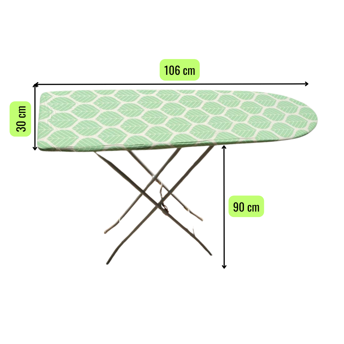 Tabla De Planchar Básica Hojas 106x30 Cm Color Verde-3