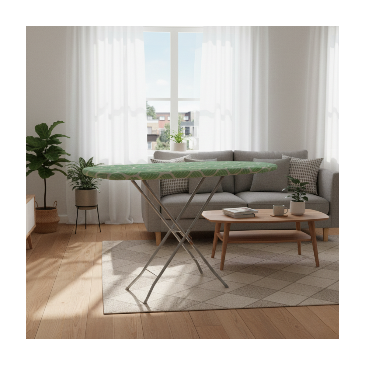 Tabla De Planchar Básica Hojas 106x30 Cm Color Verde-5