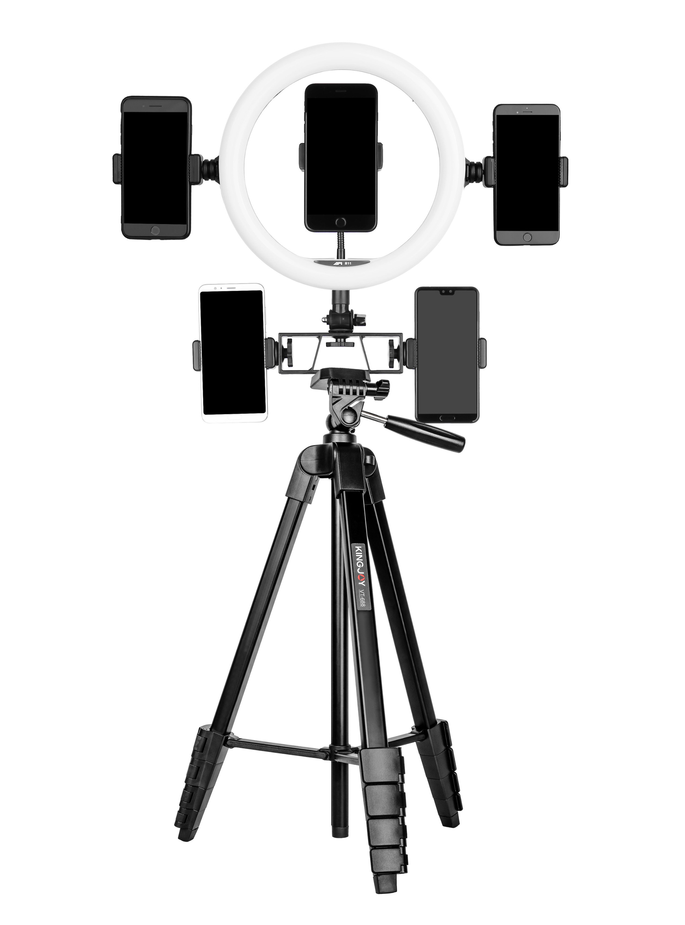 Trípode para cámaras portátil de aluminio Kingjoy VT-688-5